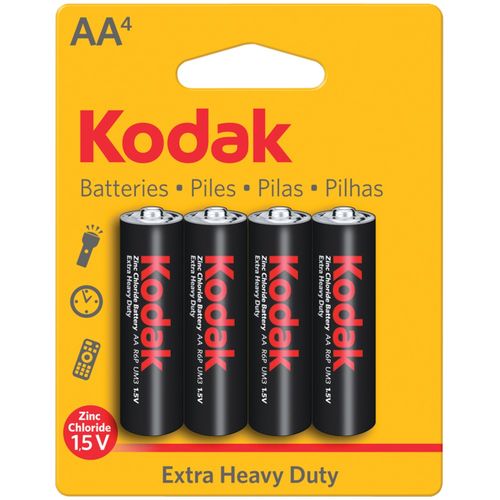 KODAK KAAHZ-4 30452862 Extra Heavy-Duty Carbon Zinc Batteries (AA; 4 pk)