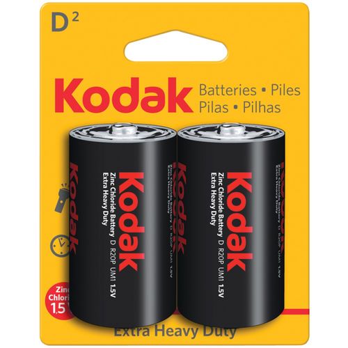 KODAK KDHZ-2 30069367 Extra Heavy-Duty Carbon Zinc Batteries (D; 2 pk)