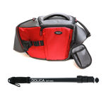 Monopod and red sling back bag kit