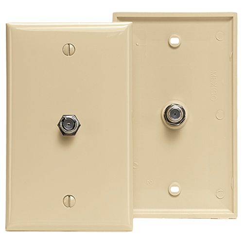 LEVITON 80781-I F-Connector Wall Plate (Ivory)
