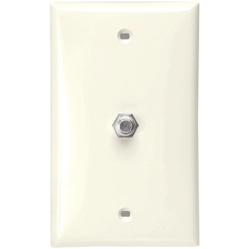 LEVITON 80781-T F-Connector Wall Plate (Light Almond)