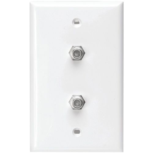 LEVITON 80782-W F-Connector Duplex Wall Plate (White)