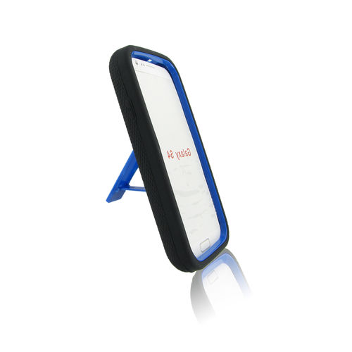 For Samsung I9500 (Galaxy S4) Black + Blue Robotic Case