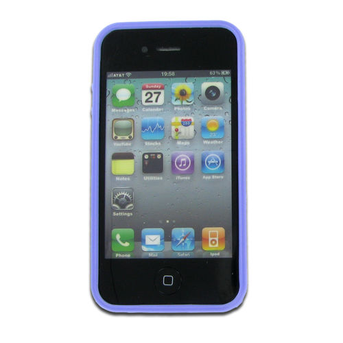 Apple iPhone 4S/ CDMA/ 4 Fusion Candy Cases White + Purple+FREE Screen Protector