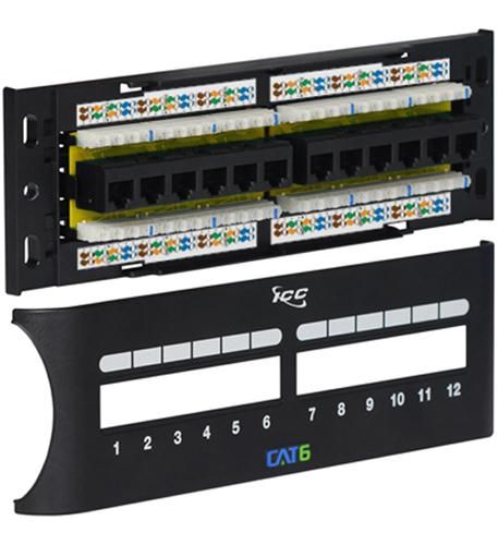 PATCH PANEL, CAT 6 FRONT, 12 PORT