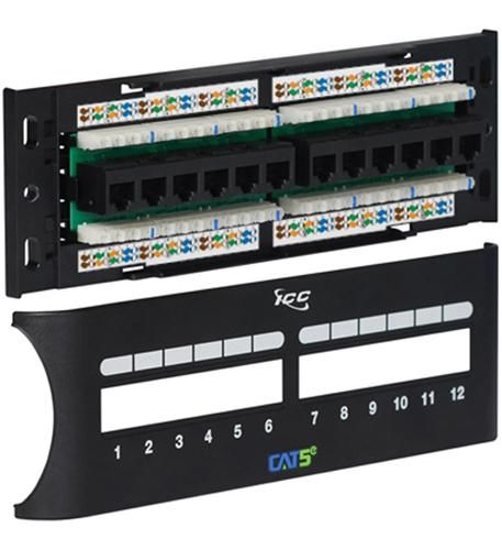 PATCH PANEL, CAT 5e FRONT, 12 PORT