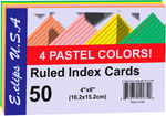 Index Cards - Pastel Asst. Colors - 4x6- 50 ct Case Pack 60