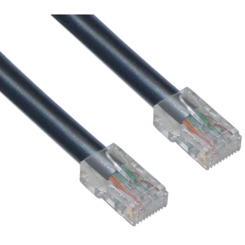 Cat 5e Black Ethernet Patch Cable, Bootless, 6 inch
