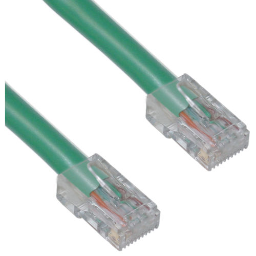 Cat 5e Green Ethernet Patch Cable, Bootless, 6 foot