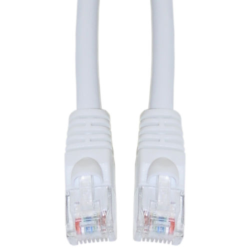 Cat 6 White Ethernet Patch Cable, Snagless / Molded Boot, 20 foot