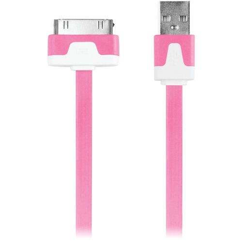 IESSENTIALS IPL-FDC-PK 30-Pin Charge/Sync Flat Cable, 3.3ft (Pink)