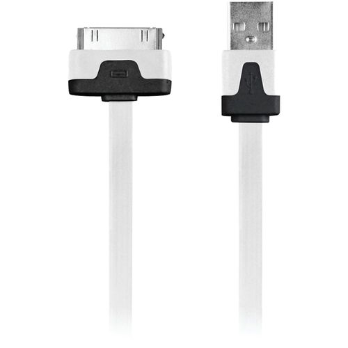 IESSENTIALS IPL-FDC-WT 30-Pin Charge/Sync Flat Cable, 3.3ft (White)
