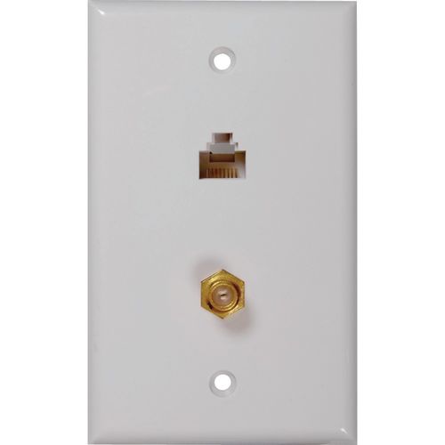 RCA TPH557R CAT-5/6 F & Coaxial Connector Wall Plate