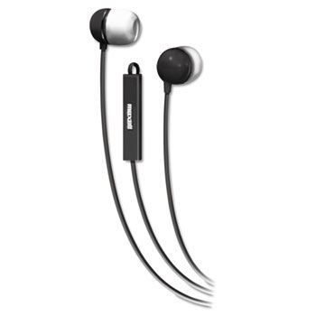 In-Ear Buds with Built-in Microphone, Black/White
