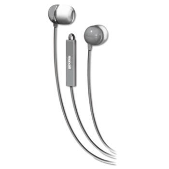In-Ear Buds with Built-in Microphone, Silver/White