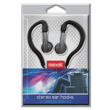 EH-130 Stereo Ear Hooks, Silver/Black