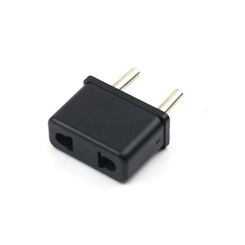 Black US USA To EU European Travel Charger Plug Adapter Converter