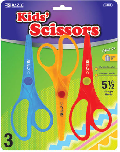 5 1/2"" Fluorescent Safety Scissors (3/Pack) Case Pack 24