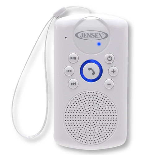 Jensen Water-resistant Bluetooth Speaker with Hanging Strap and Rechargeable Battery