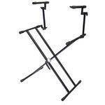 Pyle Two Tier Double X Braced Heavy-Duty DJ Coffin / Keyboard Stand