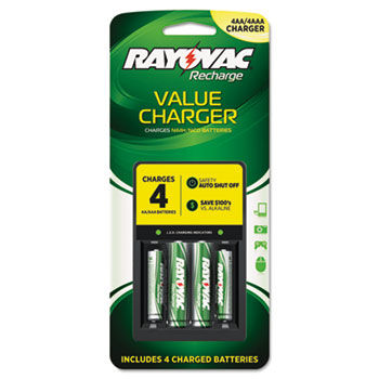Four Position Value Charger, Includes 2 AA and 2 AAA NiMH Batteries