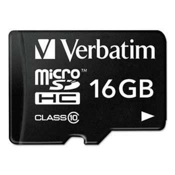 microSDHC Card w/Adapter, Class 10, 16GB