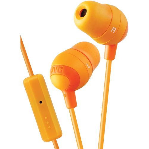 JVC HAFR37D Marshmallow Inner-Ear Earbuds with Microphone & Remote (Orange)