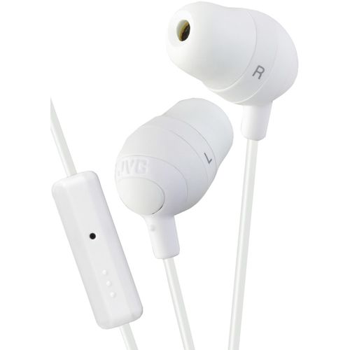 JVC HAFR37W Marshmallow Inner-Ear Earbuds with Microphone & Remote (White)