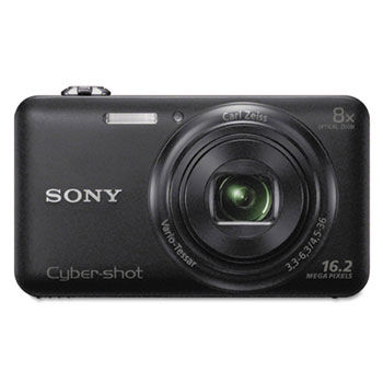 DSC-WX80/B Cyber-Shot Digital Camera, 16.2 MP, 8x/16x Zoom, Black