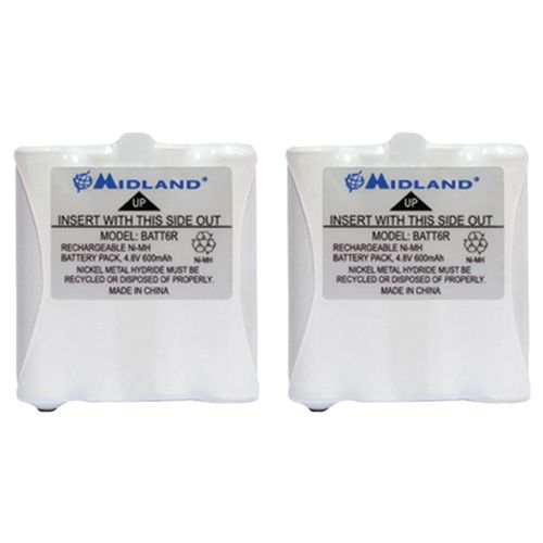MIDLAND AVP8 2-Way Radio Accessory (2 Pack of GMRS Batteries for 200 & 300 Series Radios)