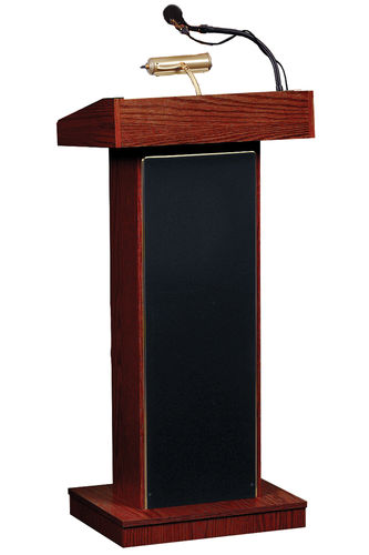 Oklahoma Sound Wooden Presentation The Orator Fixed Height Stand up Lectern With Sound Mahogany
