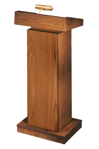 Oklahoma Sound Wooden Multipurpose The Orator Fixed Height Stand up Lectern Non Sound Medium Oak