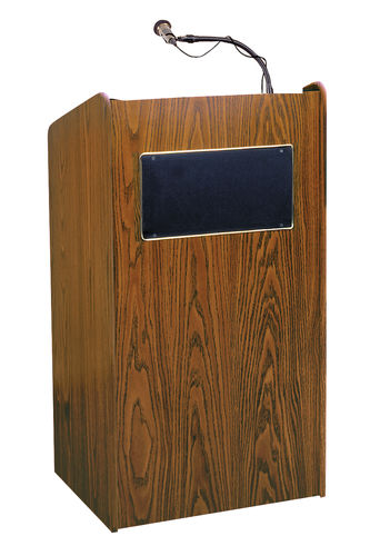 Oklahoma Sound Wooden Multipurpose The Aristocrat Sound Floor Multimedia Lectern With Sound Walnut