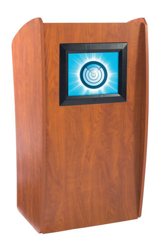 Oklahoma Sound Wooden Presentation The Vision Floor Multimedia Lectern With Screen and Non Sound