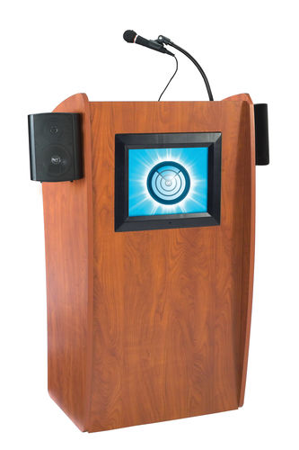 Oklahoma Sound Wooden Presentation The Vision Sound Floor Multimedia Lectern With Sound and Screen