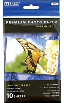 4"" x 6"" Glossy Photo Paper (10/Pack) Case Pack 144