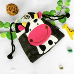 [Little Cow] Embroidered Applique Kids HangBag / Drawstring Bag / Bucket Bag (6.8*7.1)