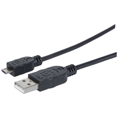 MANHATTAN 393867 A Male-to-Micro-B-Male Hi-Speed USB 2.0 Cable, 1.5m