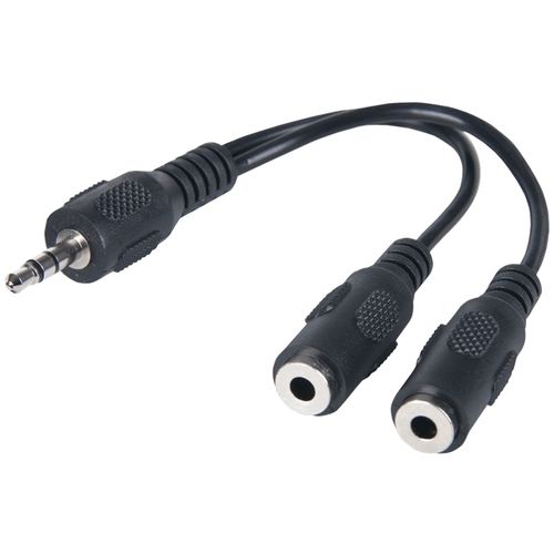 MANHATTAN 393942 Stereo Y Adapter 3.5mm Male to 2x 3.5mm Female Connectors