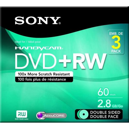 Disc DVD+R 2.8GB 8CM Double-sided 3/Pk w/ Hang tab
