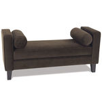 Curves Velvet Bench with 2 Bolsters, Chocolate
