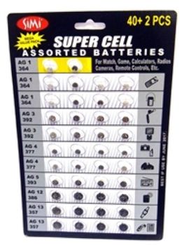 42 Button Cell Battery Set Case Pack 72