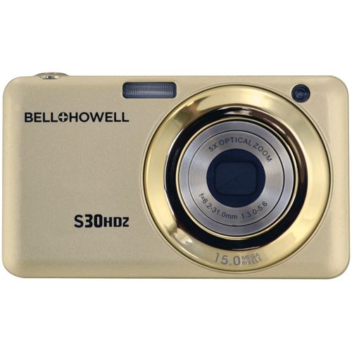 BELL+HOWELL S30HDZ-C 15.0 Megapixel S30HDZ Slim Digital Camera with 5x Optical Zoom (Champagne)