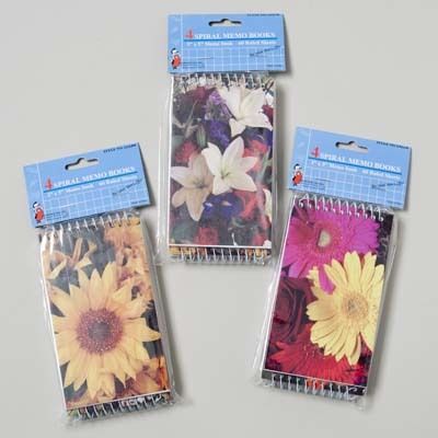 Floral Design 60 Sheet Memo Books 4 Pack Case Pack 72
