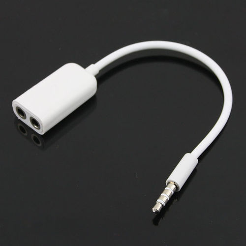 3.5mm Male to Dual Female Audio Split Adapter White for iphone 3G4G4S/ipad 1/ipad 2/ipad 3/I9000/910