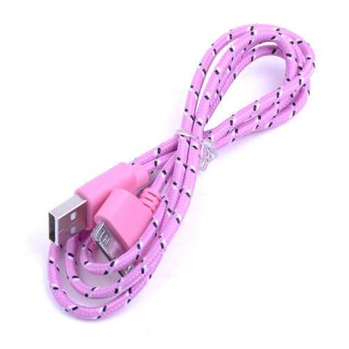 Bold braided cable is suitable for the iphone 4/4s Pink