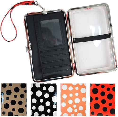 Cell Phone Wallet/Case with Wristlet - Polka Dot Case Pack 24