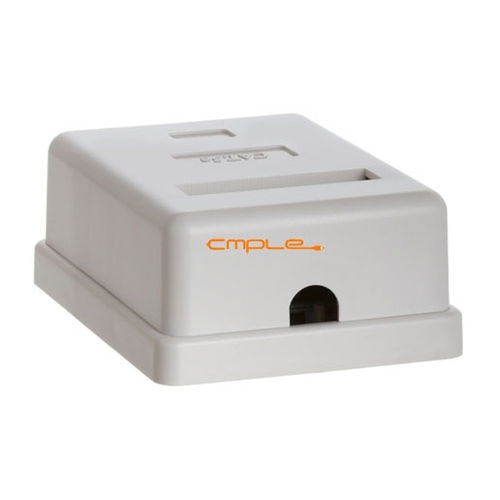 Cmple Single  Jack Surface Mount Box Cat5e port WHITE