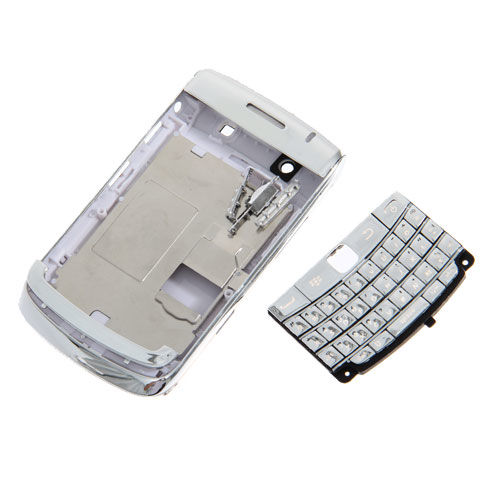 Full Case Plated High Quality Replacement Housing Case with Keypad for BlackBerry Bold 9700 - Silver