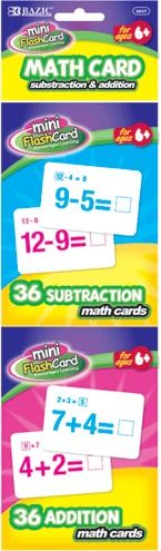 Addition & Subtraction Mini Flash Card Case Pack 24